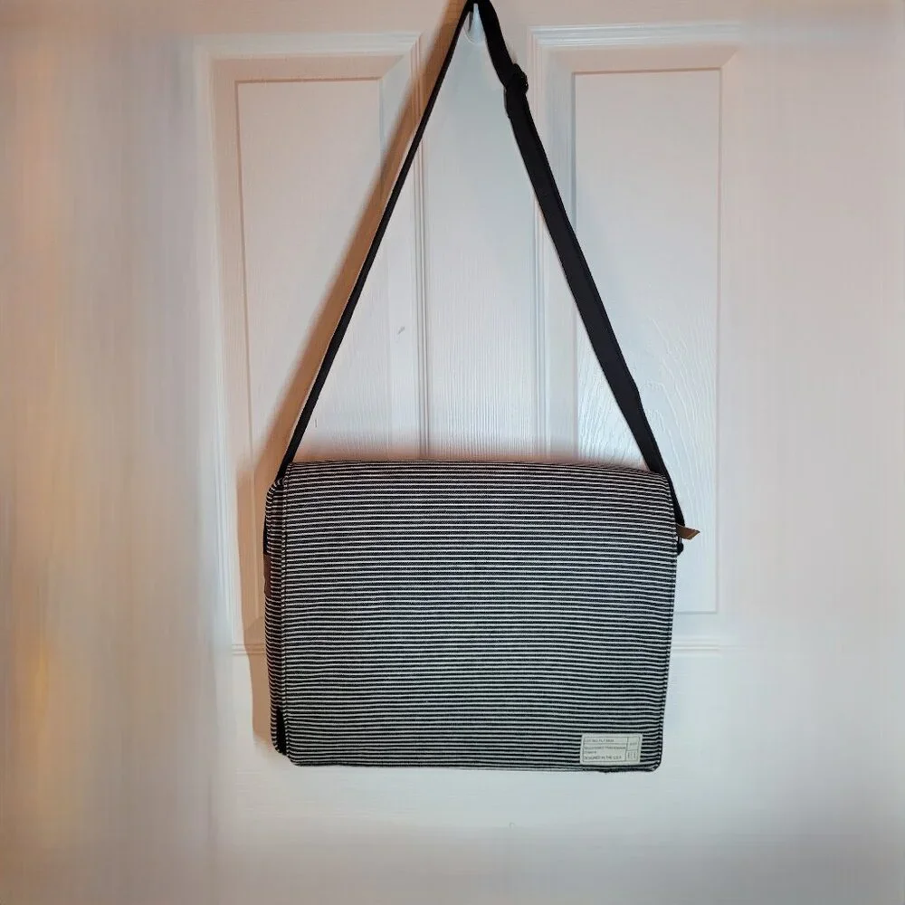 Hex Laptop Messenger Bag Navy and White Stripes